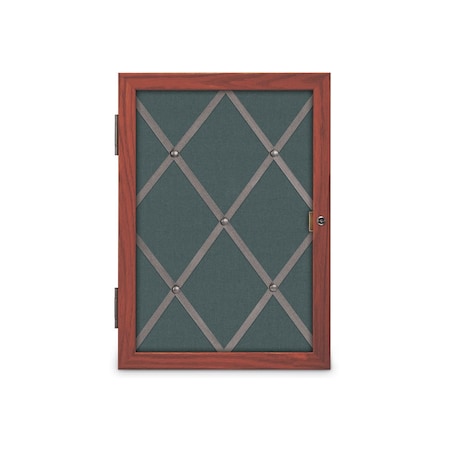 United Visual Products Sliding Door 8" Wood Framed Display Case, UVDC1650-OAK-BLSPRU UVDC1650-OAK-BLSPRU